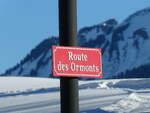 (231'439) - Strassenschild - Route des Ormonts - am 18.
