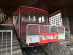(247'107) - Die Treib-Seelisberg-Bahn - Nr. 1 - am 10. Mrz 2023 in der Bergstation Seelisberg