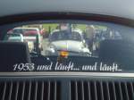 (129'358) - 1953 und luft... und luft... am 5. September 2010 auf dem Rckfenster eines VW-Kfers