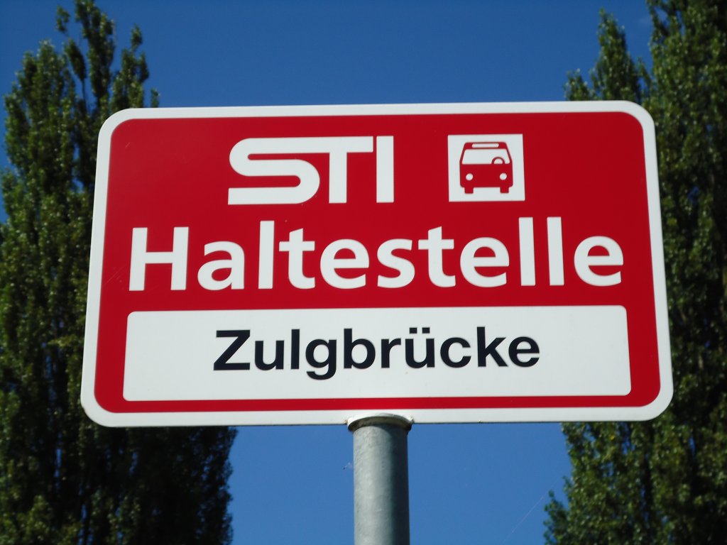 (128'204) - STI-Haltestelle - Steffisburg, Zulgbrcke - am 1. August 2010