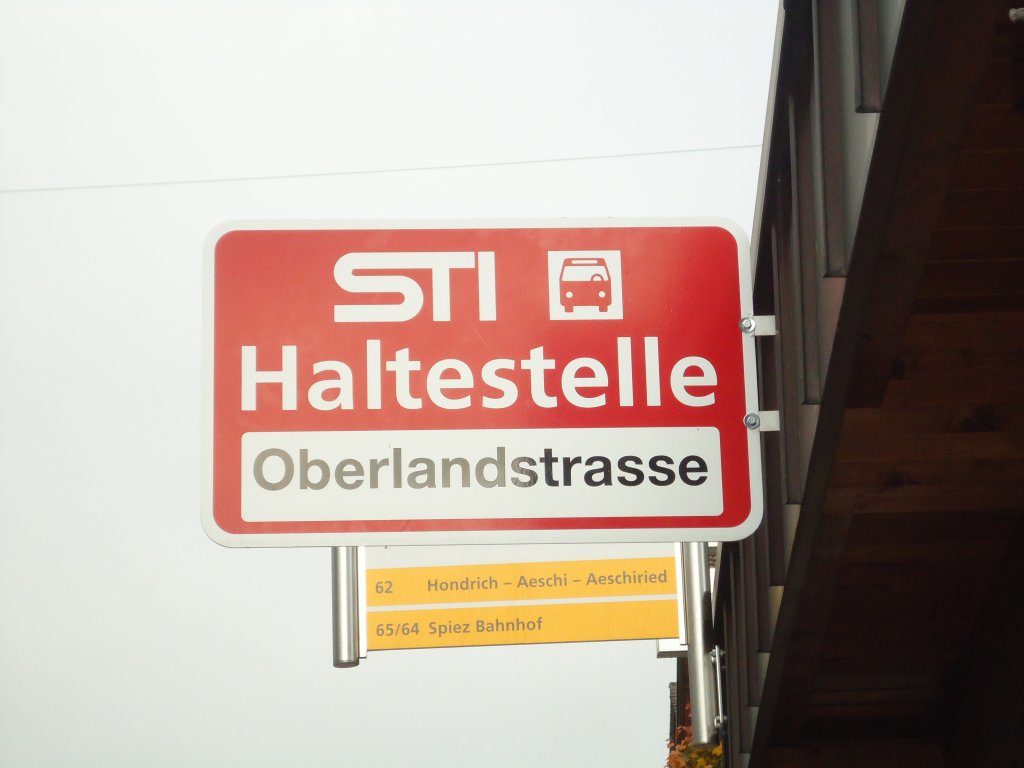 (130'304) - STI-Haltestelle - Spiez, Oberlandstrasse - am 11. Oktober 2010