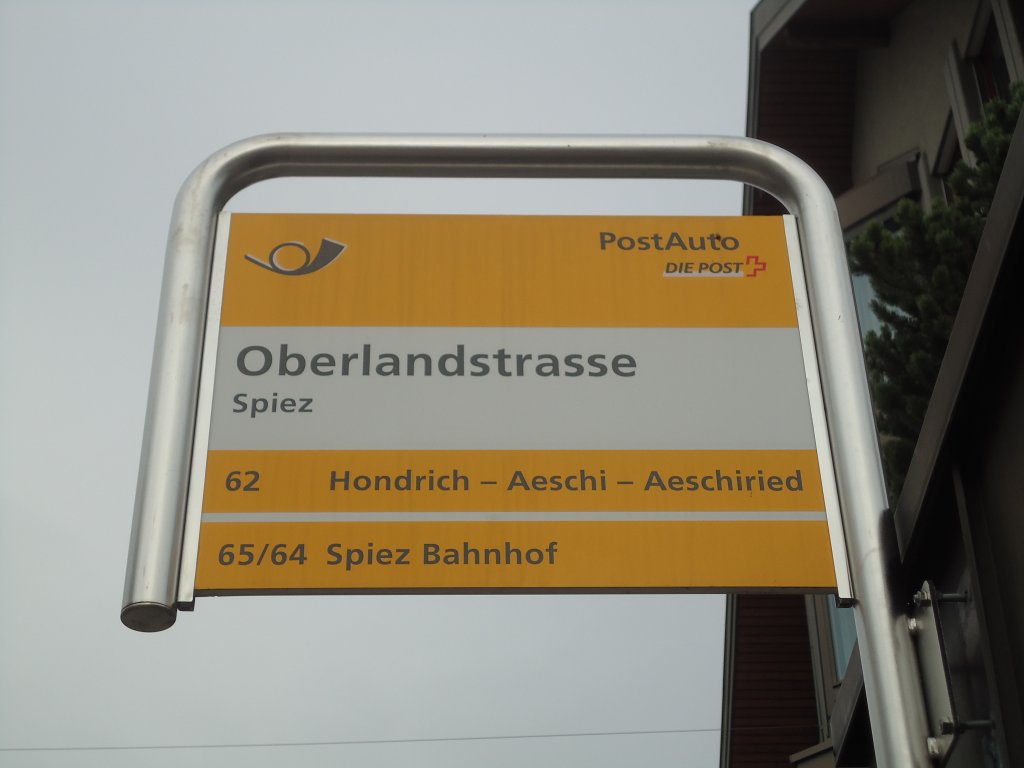 (130'305) - PostAuto-Haltestelle - Spiez, Oberlandstrasse - am 11. Oktober 2010