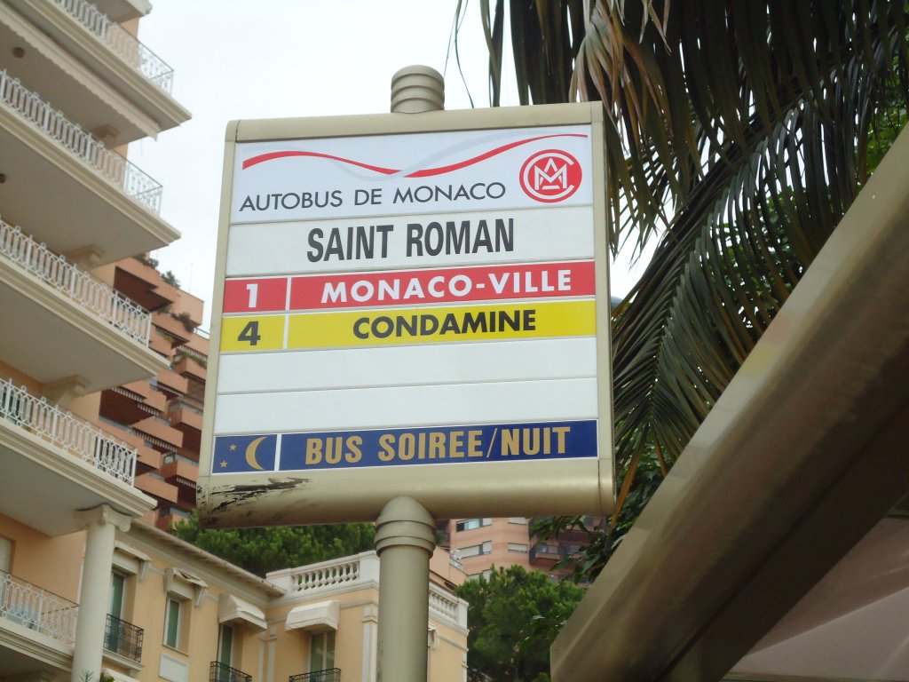 (130'629) - Bus-Haltestelle - Monaco, Saint Roman - am 16. Oktober 2010