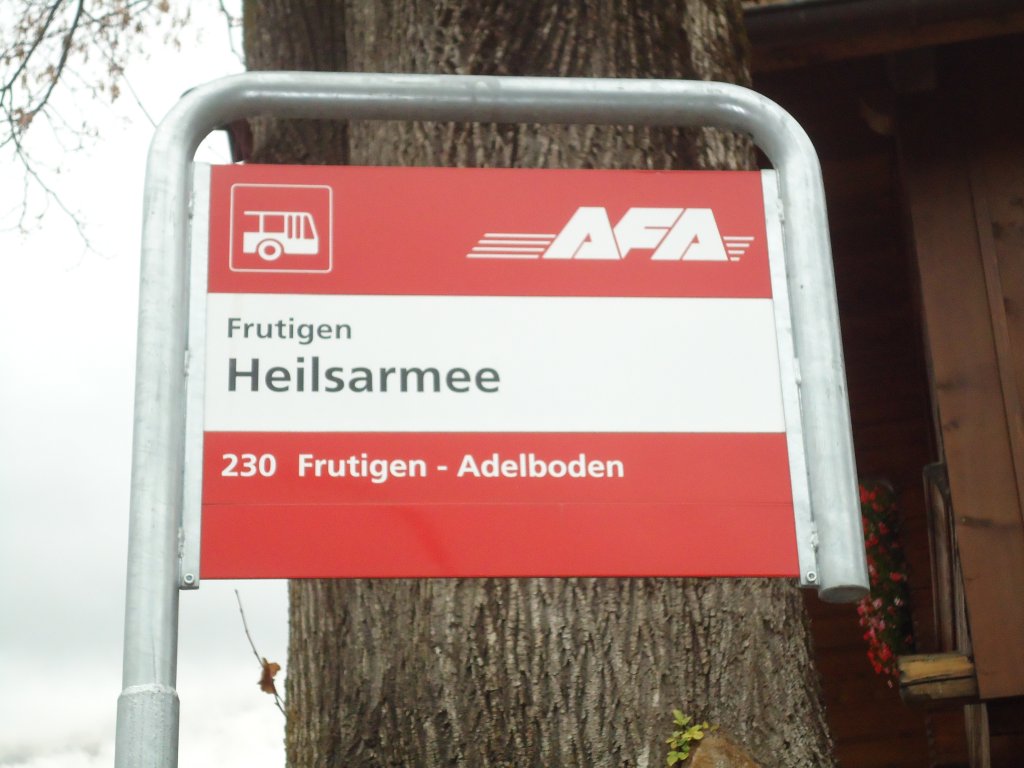 (130'989) - AFA-Haltestelle - Frutigen, Heilsarmee - am 15. November 2010