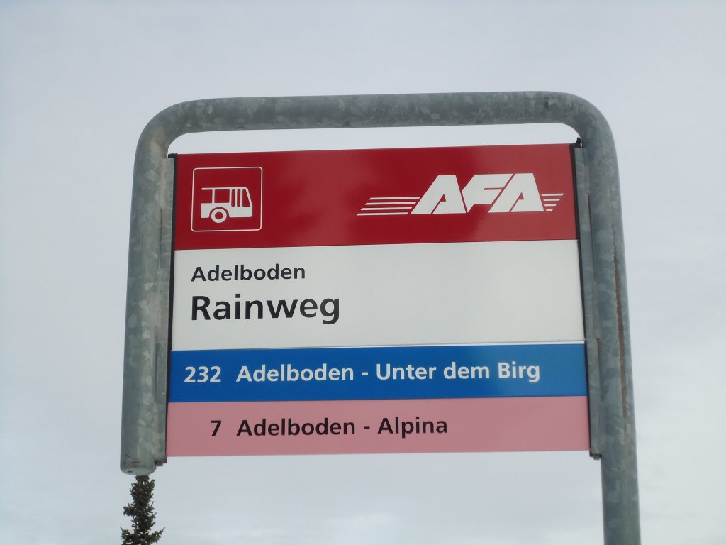 (131'131) - AFA-Haltestelle - Adelboden, Rainweg - am 28. November 2010