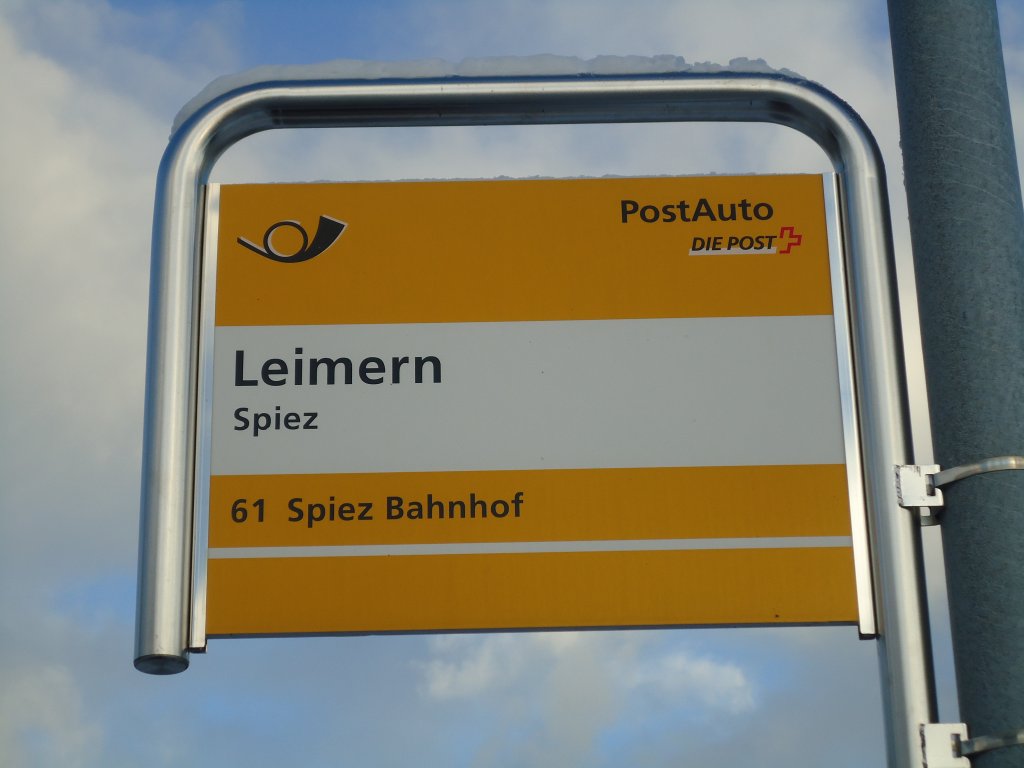 (131'139) - PostAuto-Haltestelle - Spiez, Leimern - am 29. November 2010