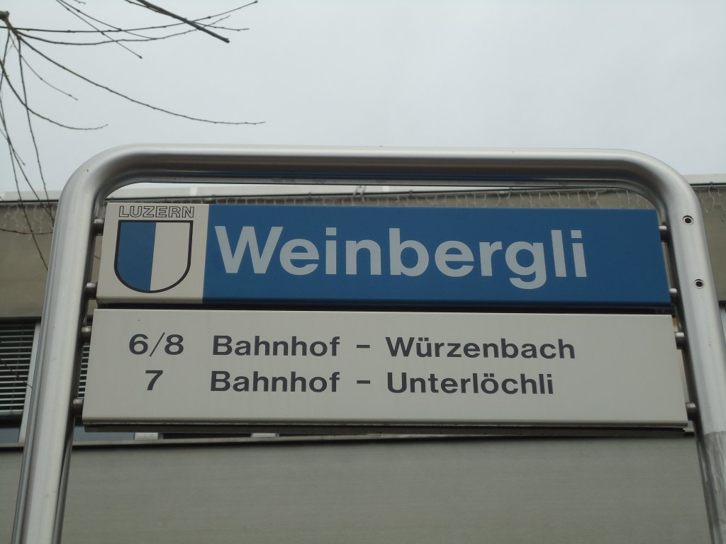 (131'503) - VBL-Haltestelle - Luzern, Weinbergli - am 8. Dezember 2010