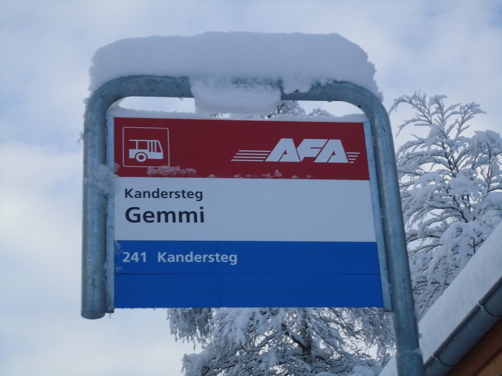 (131'676) - AFA-Haltestelle - Kandersteg, Gemmi - am 26. Dezember 2010