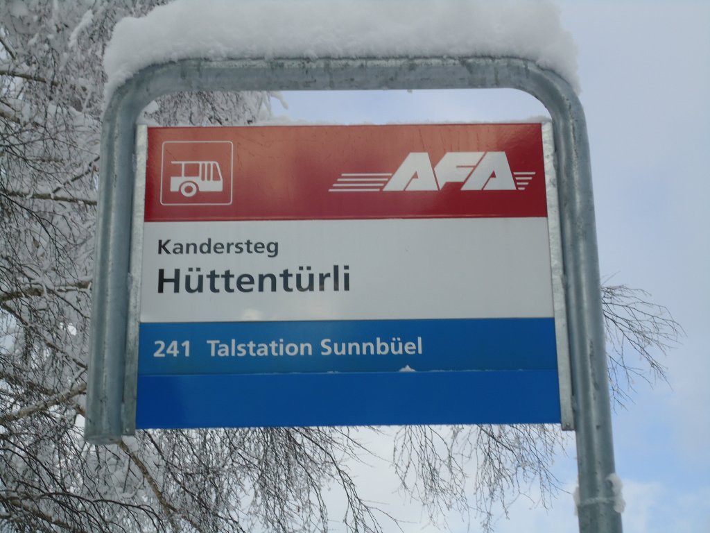 (131'683) - AFA-Haltestelle - Kandersteg, Httentrli - am 26. Dezember 2010