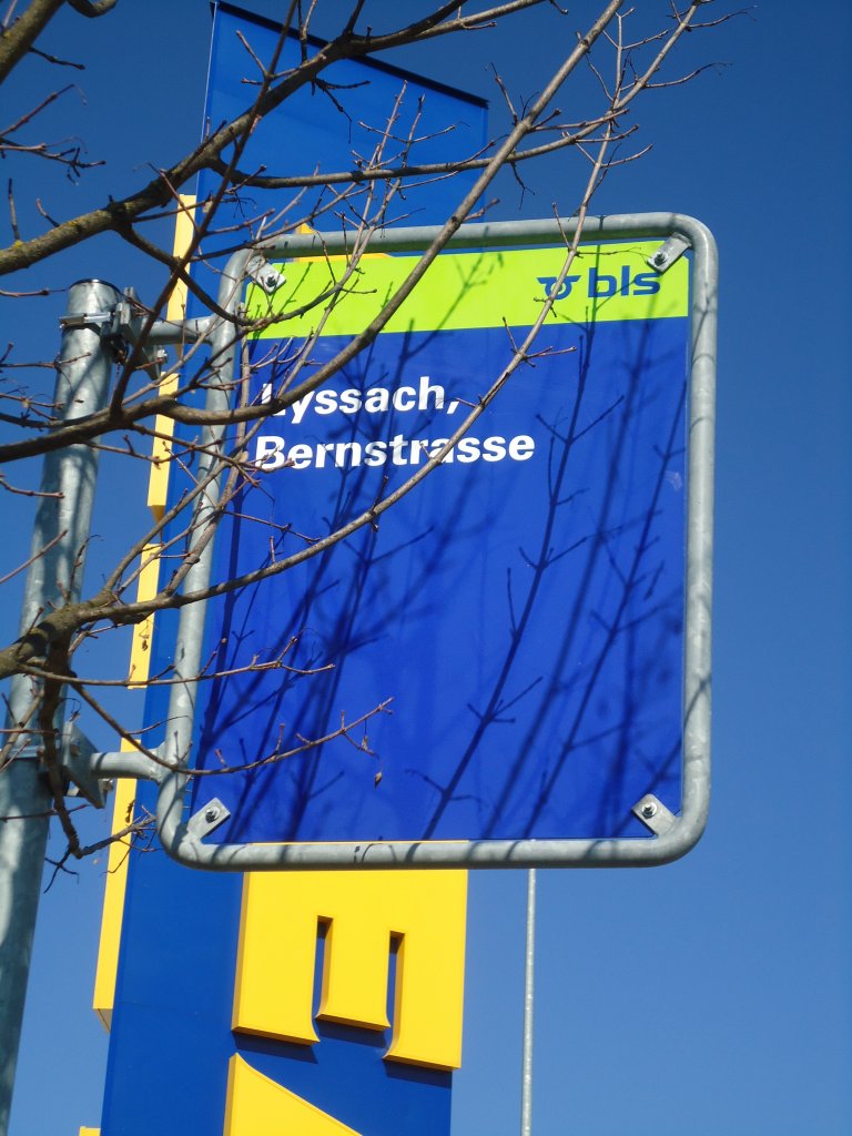 (133'143) - bls-bus-Haltestelle - Lyssach, Bernstrasse - am 21. Mrz 2011