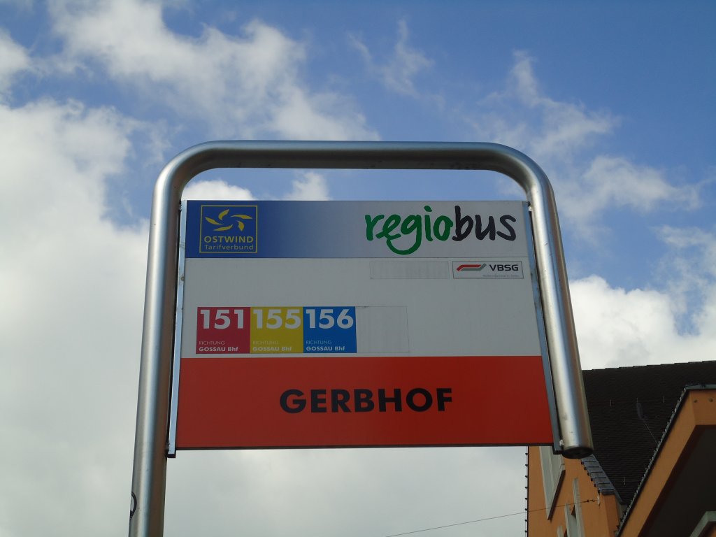 (133'213) - Regiobus-Haltestelle - Gossau, Gerbhof - am 13. April 2011