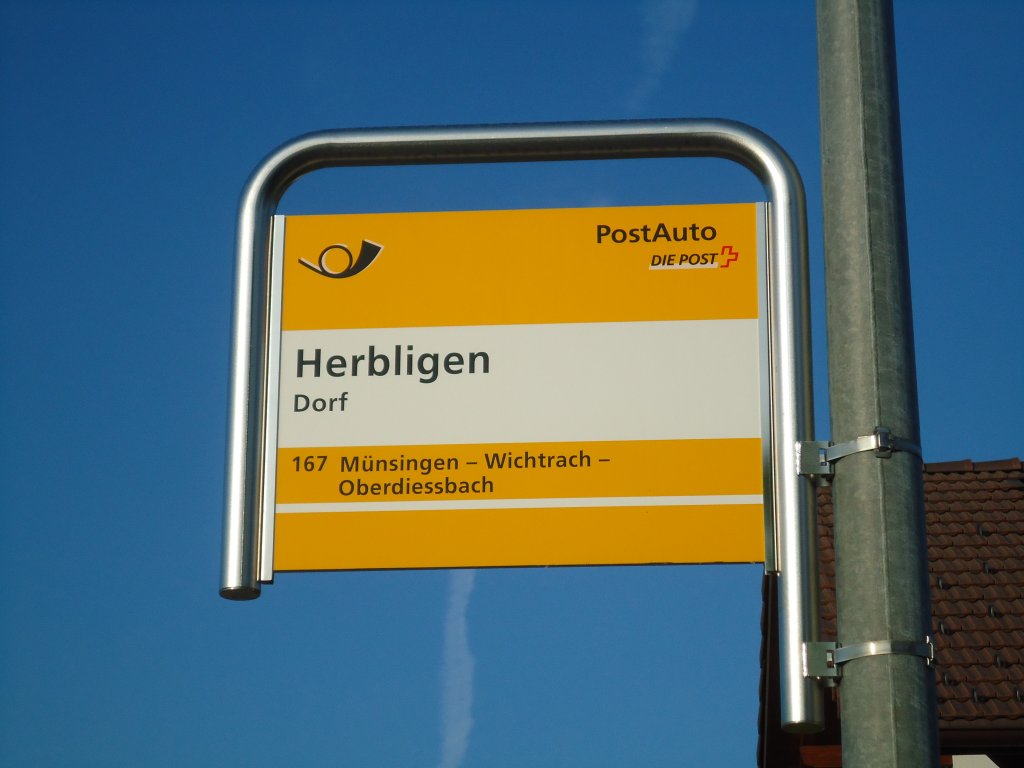 (133'478) - PostAuto-Haltestelle - Herbligen, Dorf - am 25. April 2011