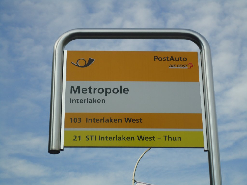 (134'556) - PostAuto-Haltestelle - Interlaken, Metropole - am 27. Juni 2011