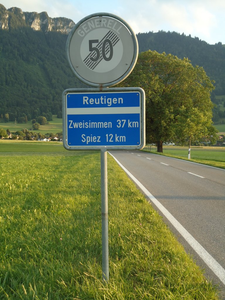 (134'649) - Ortsende von Reutigen + Ende der Hchstgeschwindigkeit am 2. Juli 2011