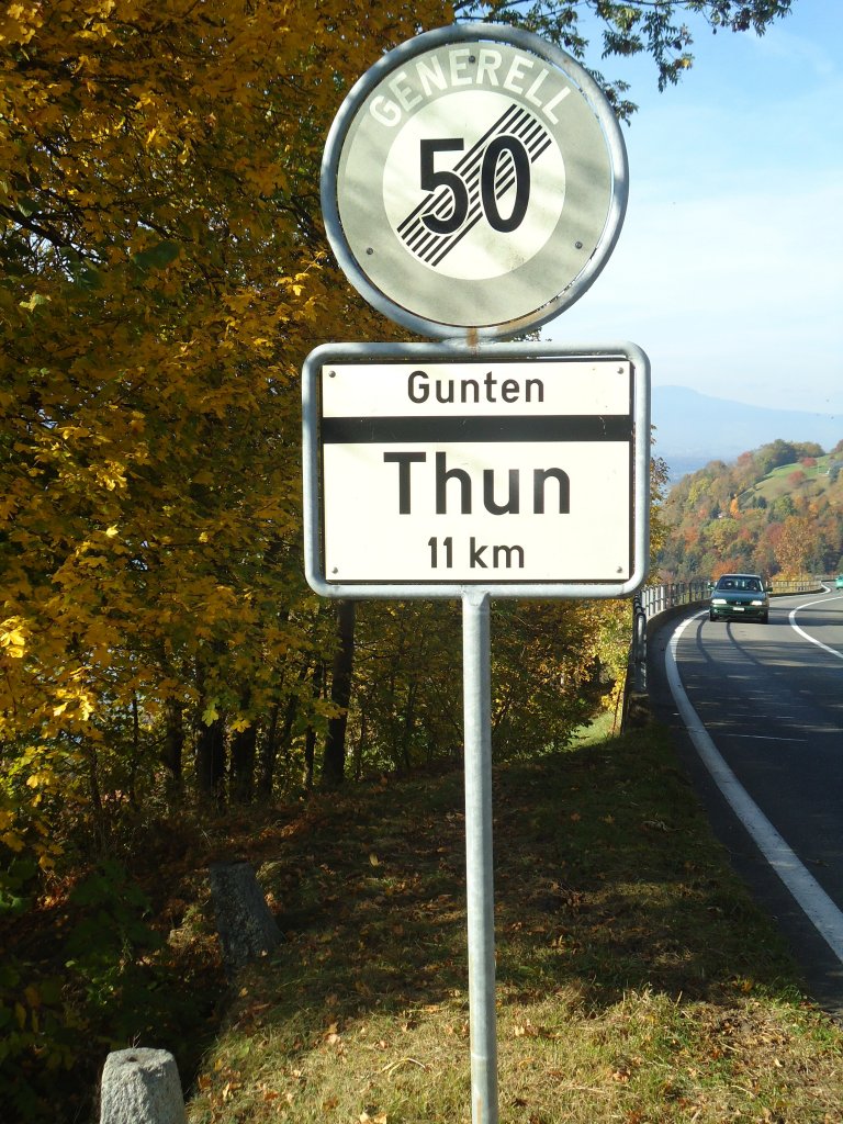 (136'683) - Ortsende von Sigriswil + Ende der Hchstgeschwindigkeit am 31. Oktober 2011
