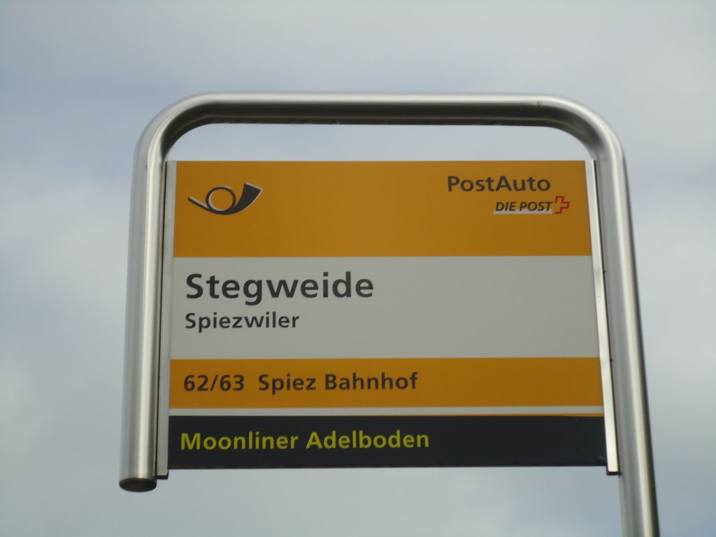 (138'426) - PostAuto-Haltestelle - Spiezwiler, Stegweide - am 6. April 2012