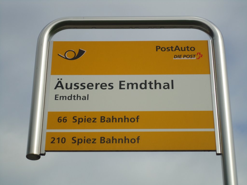 (138'429) - PostAuto-Haltestelle - Emdthal, usseres Emdthal - am 6. April 2012