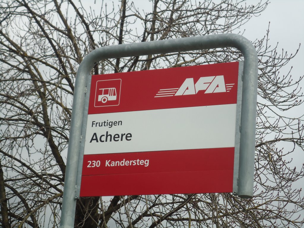 (138'450) - AFA-Haltestelle - Frutigen, Achere - am 6. April 2012