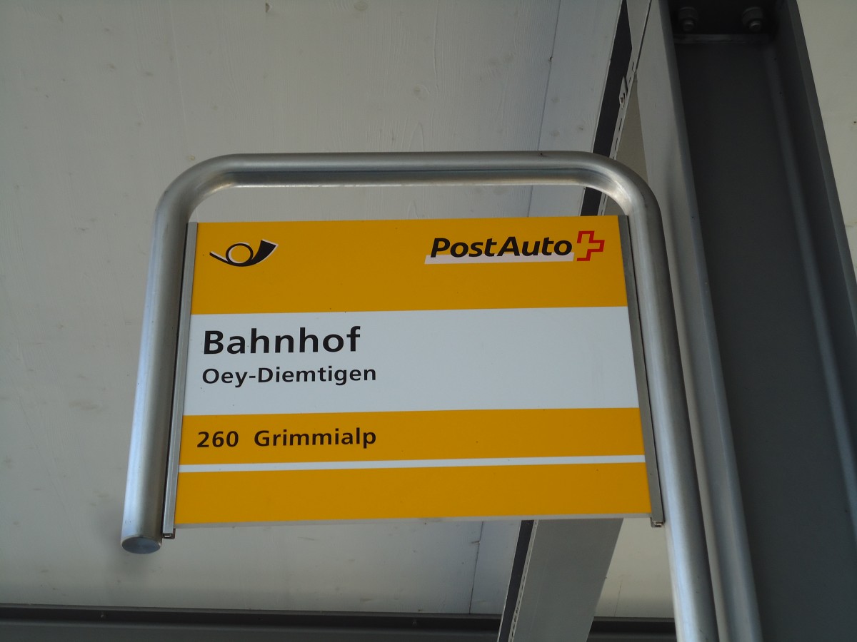 (143'203) - PostAuto-Haltestelle - Oey-Diemtigen, Bahnhof - am 17. Februar 2013