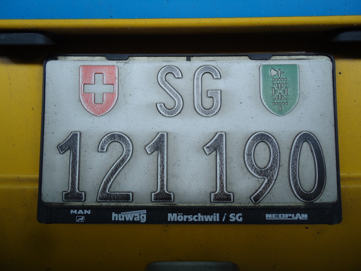 (143'698) - Autonummer aus der Schweiz - SG 121'190 - am 20. April 2013