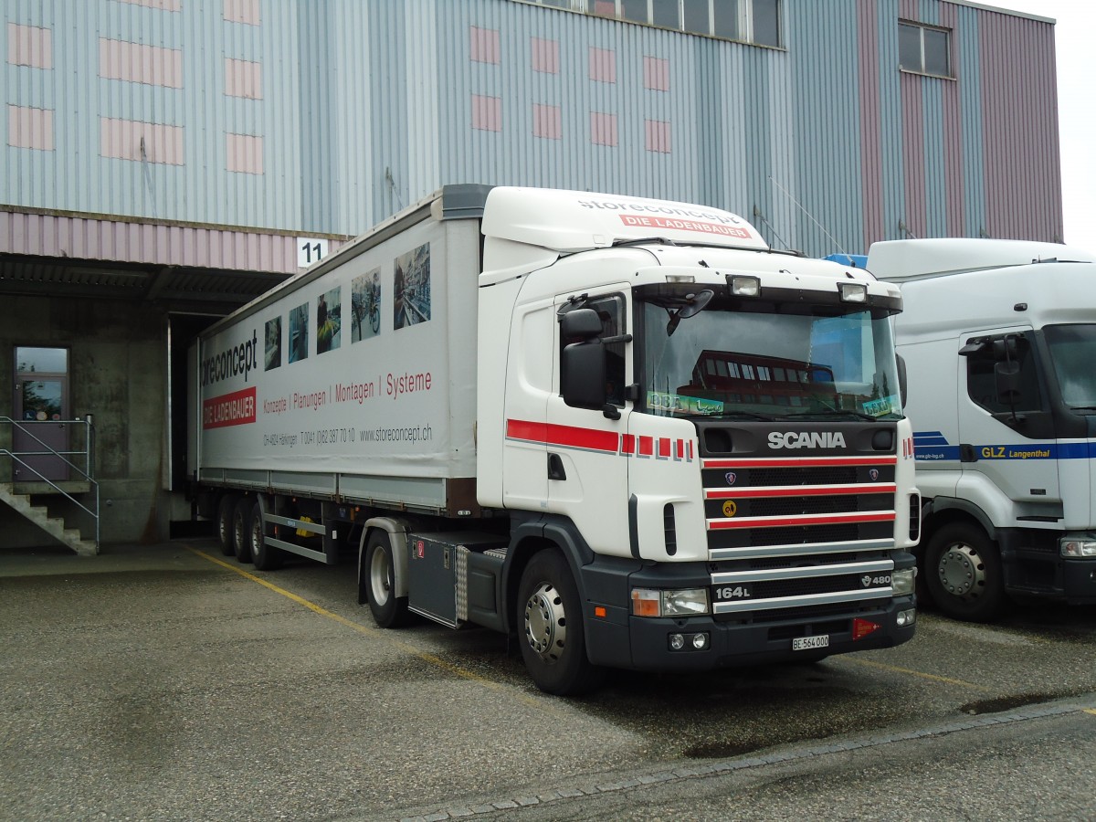 (144'175) - Stereoconcept, Hrkingen - BE 564'000 - Scania am 12. Mai 2013 in Langenthal