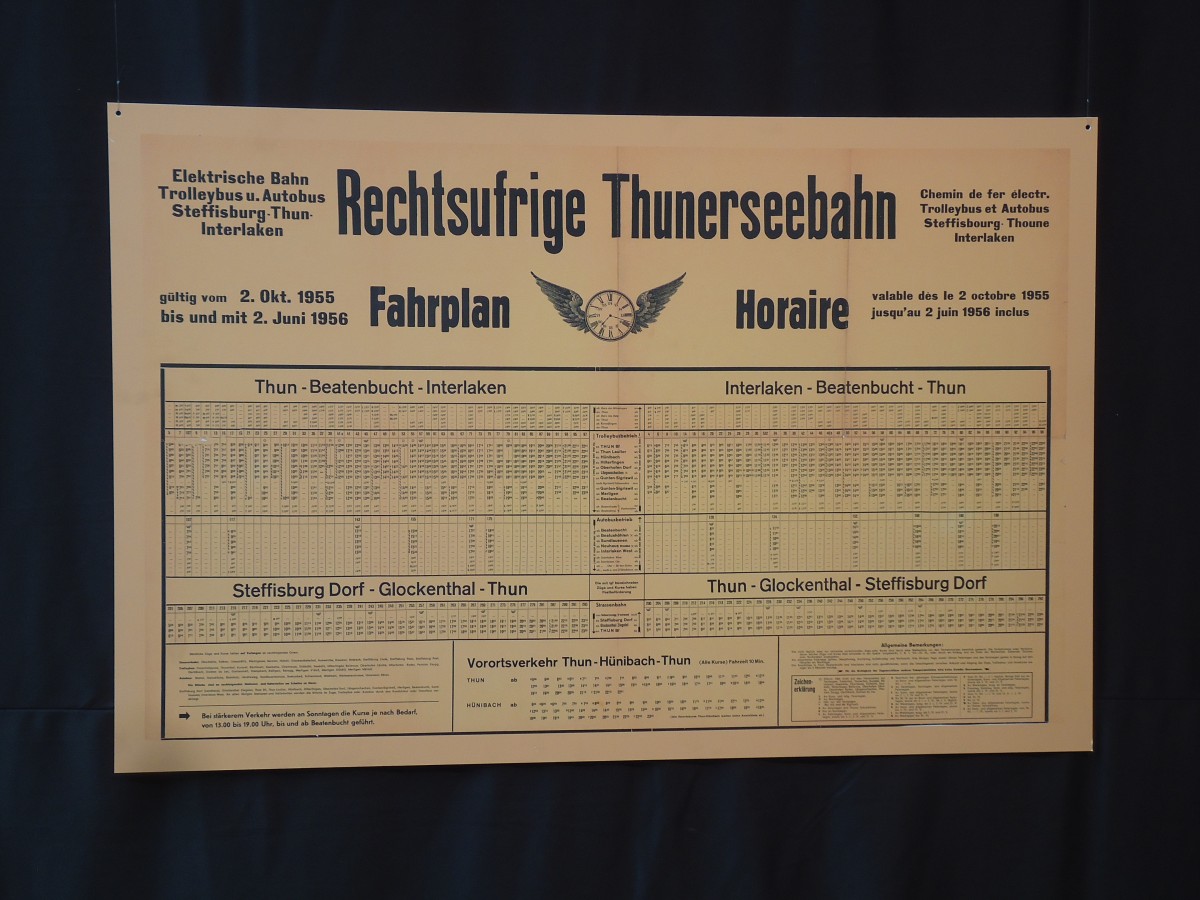(145'093) - STI-Fahrplan 1955/56 am 16. Juni 2013 in Thun, Garage