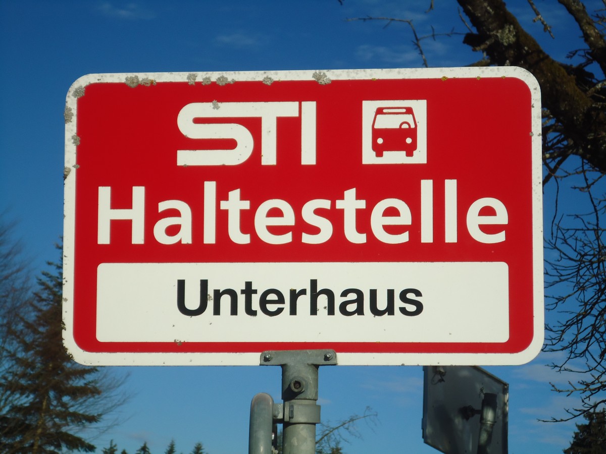 (148'327) - STI-Haltestelle - Oberdiessbach, Unterhaus - am 15. Dezember 2013