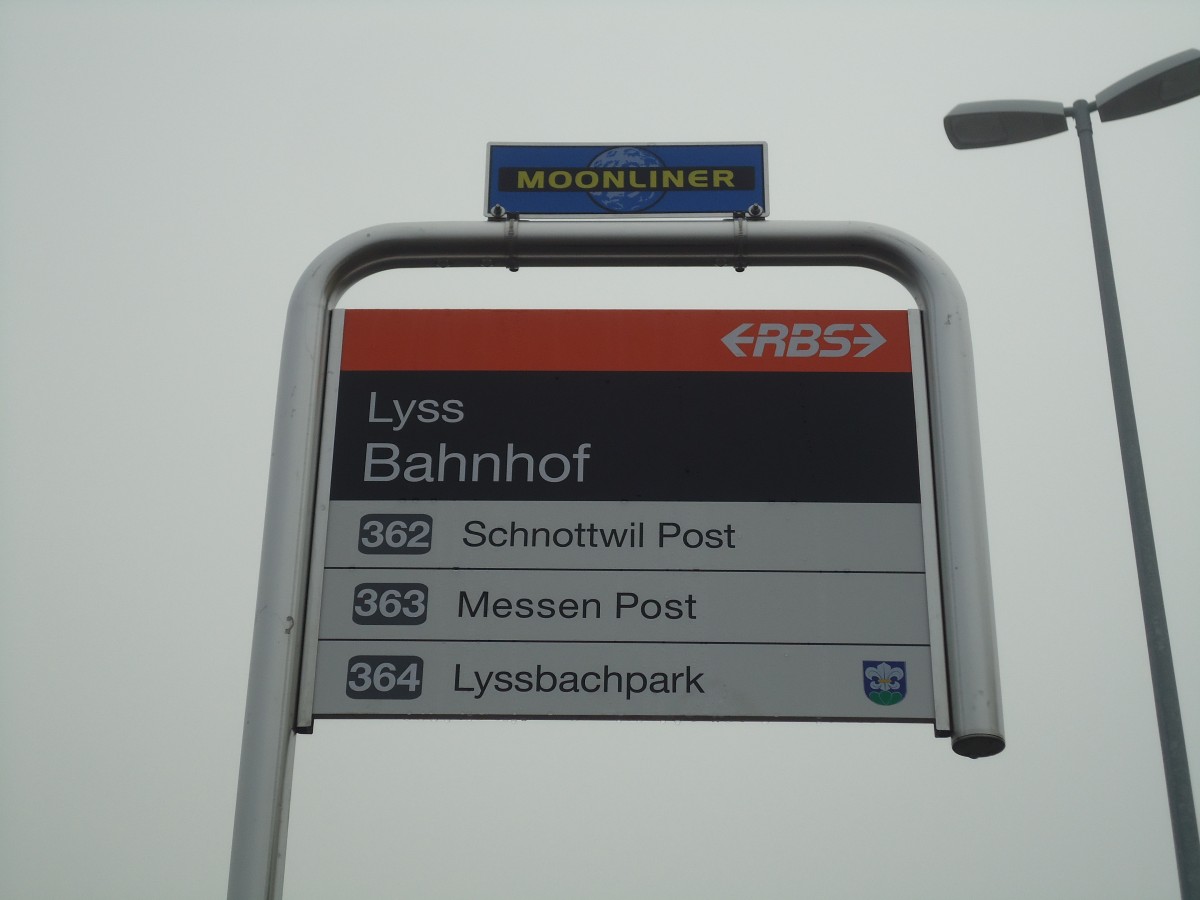 (148'349) - RBS-Haltestelle - Lyss, Bahnhof - am 15. Dezember 2013