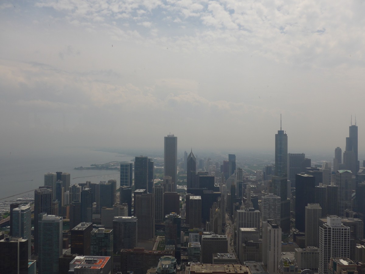 (152'721) - Aussicht vom 96. Stock auf Chicago am 14. Juli 2014