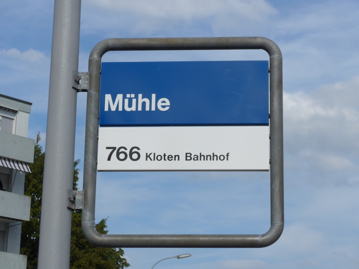 (154'370) - VBG-Haltestelle - Kloten, Mhle - am 21. August 2014