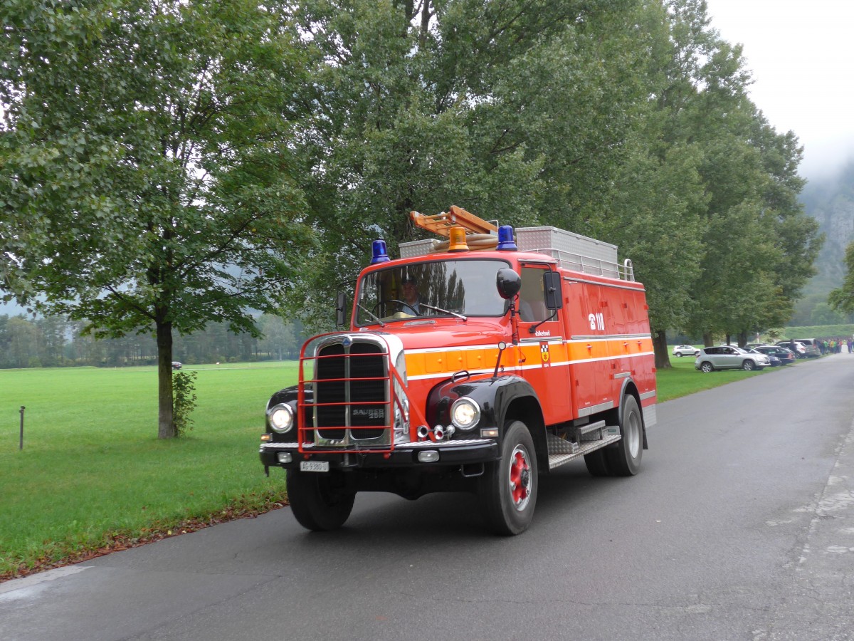 (155'118) - Feuerwehr, Volketswil - AG 9380 U - Saurer am 13. September 2014 in Chur, Waffenplatz