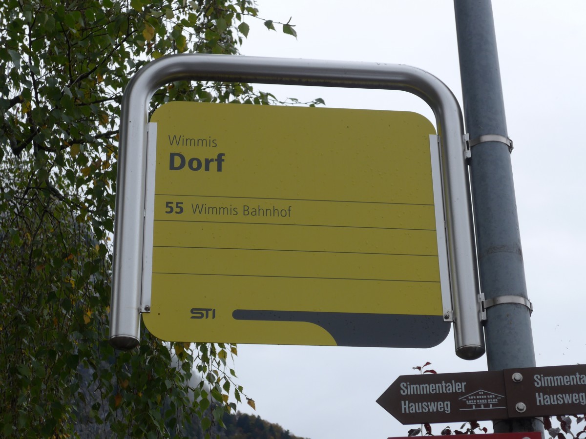 (155'726) - STI-Haltestelle - Wimmis, Dorf - am 13. Oktober 2014