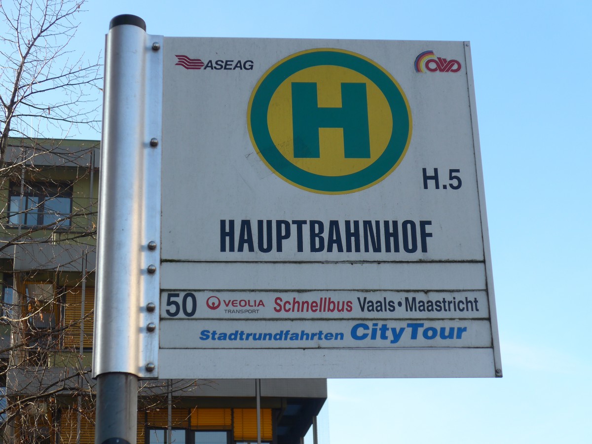 (157'161) - Bus-Haltestelle - Aachen, Hauptbahnhof - am 21. November 2014