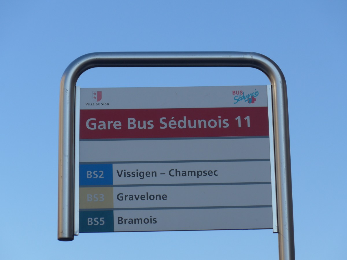 (158'090) - BUS-Sdunois-Haltestelle - Sion, Gare - am 1. Januar 2015