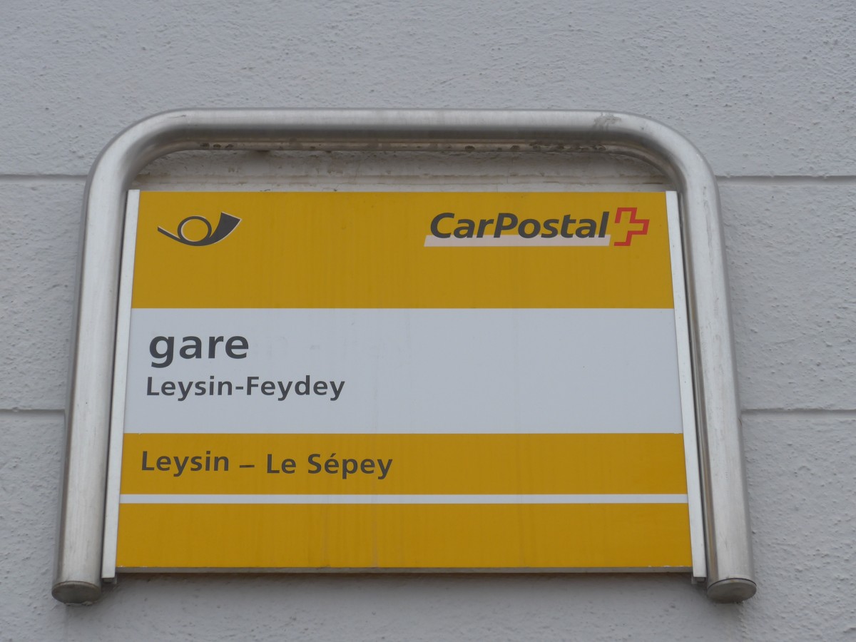 (158'906) - PostAuto-Haltestelle - Leysin-Feydey, gare - am 28. Februar 2015