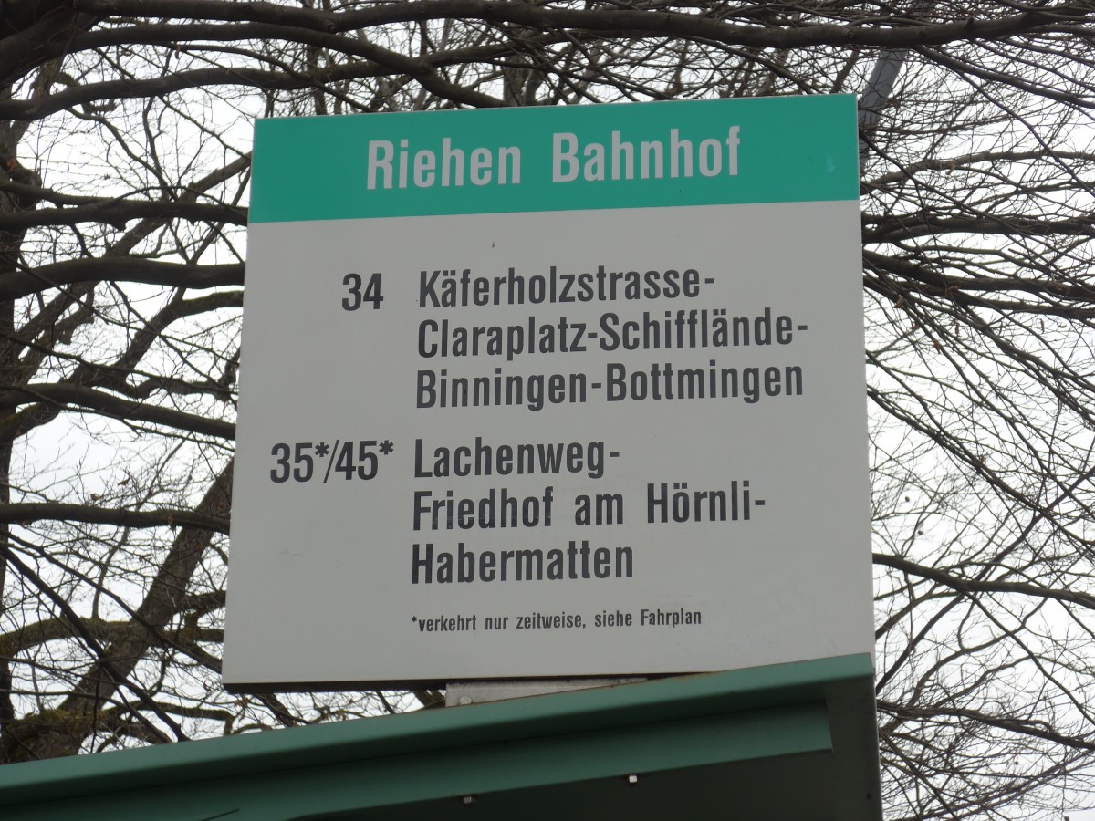 (159'688) - BVB-Haltestelle - Riehen, Bahnhof - am 11. April 2015