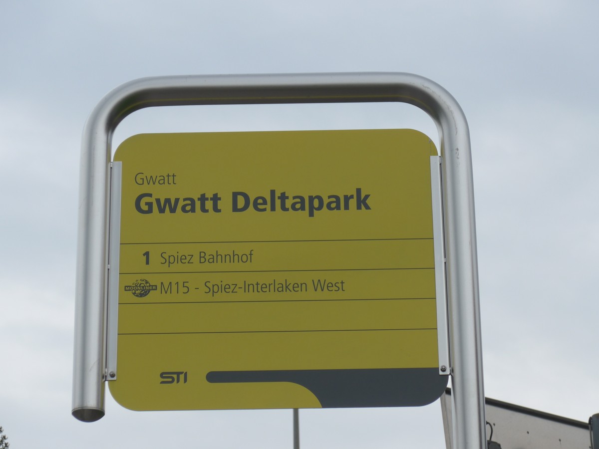 (159'961) - STI-Haltestelle - Gwatt, Gwatt Deltapark - am 25. April 2015