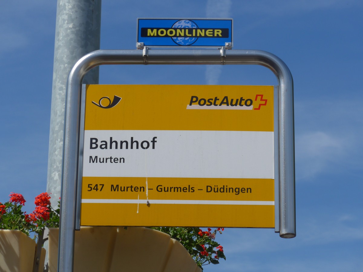 (161'253) - PostAuto-Haltestelle - Murten, Bahnhof - am 28. Mai 2015