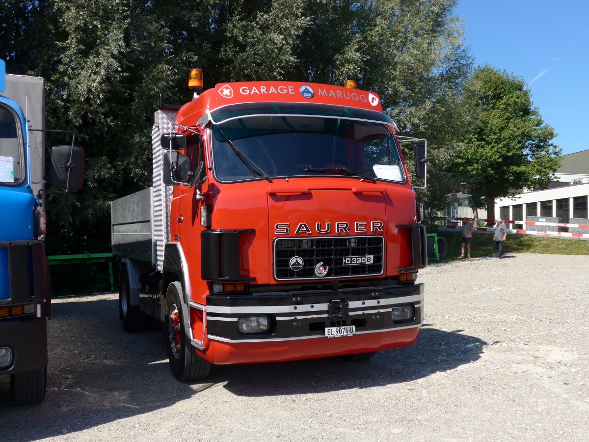 (164'017) - Marugg, Gelterkinden - BL 9074 U - Saurer am 29. August 2015 in Oberkirch, CAMPUS Sursee