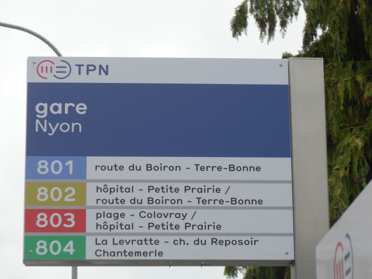 (165'055) - TPN-Haltestelle - Nyon, gare - am 18. September 2015
