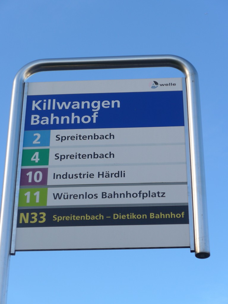 (167'417) - A-welle-Haltestelle - Killwangen, Bahnhof - am 19. November 2015