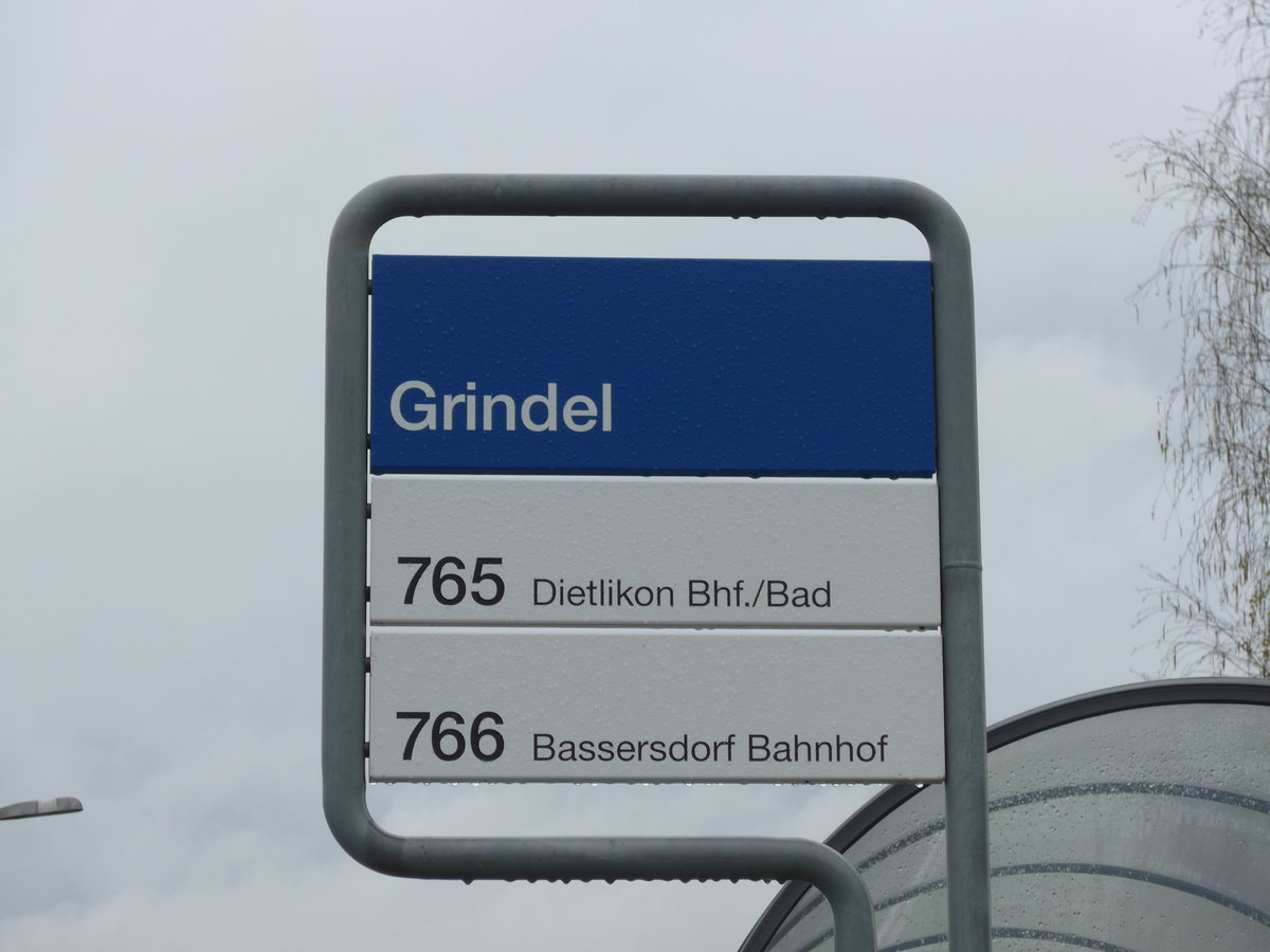 (169'964) - VBG-Haltestelle - Kloten, Grindel - am 14. April 2016