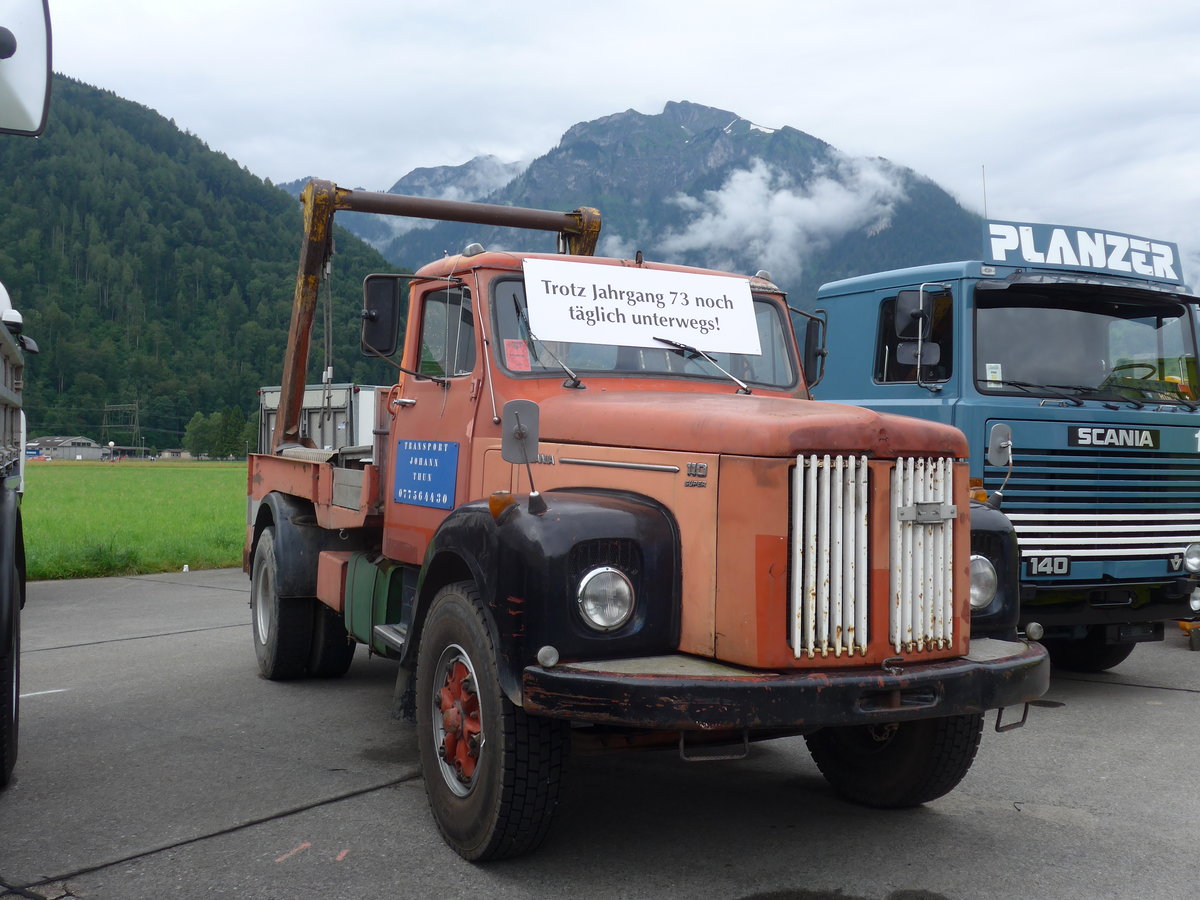 (172'270) - Transport Johann, Thun - Scania am 26. Juni 2016 in Interlaken, Flugplatz
