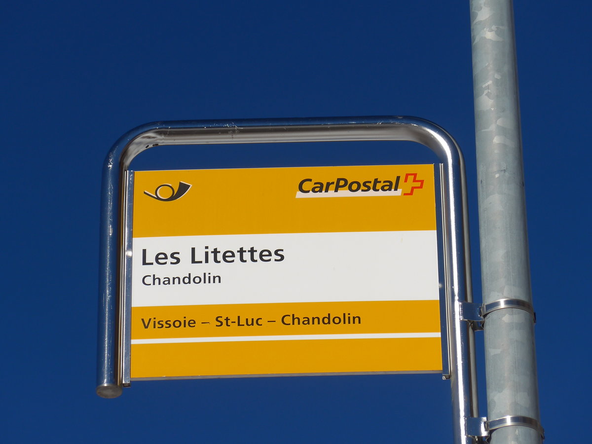 (178'103) - PostAuto-Haltestelle - Chandolin, Les Litettes - am 21. Januar 2017