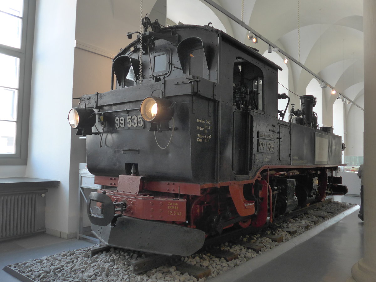 (182'965) Dampflokomotive - Nr. 99'535 - von 1898 am 8. August 2017 in Dresden, Verkehrsmuseum