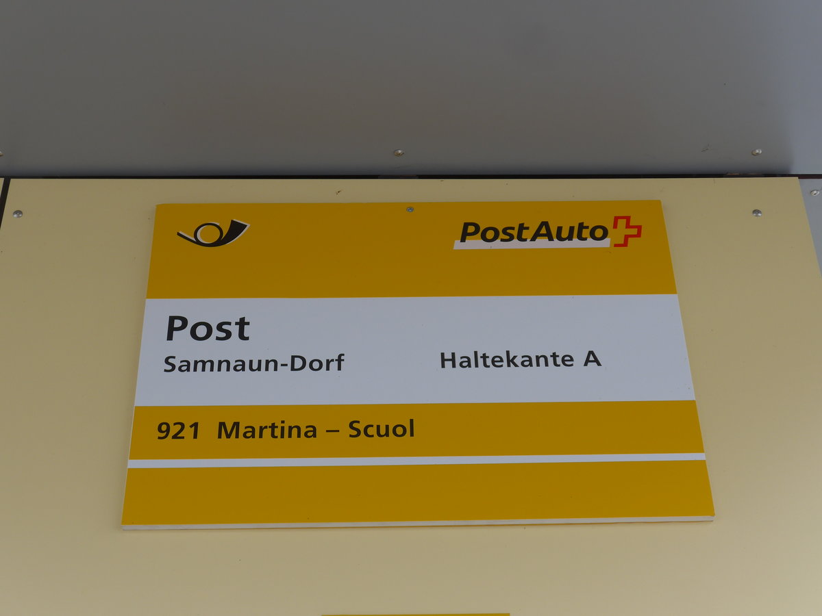 (188'764) - PostAuto-Haltestelle - Samnaun-Dorf, Post - am 16. Februar 2018