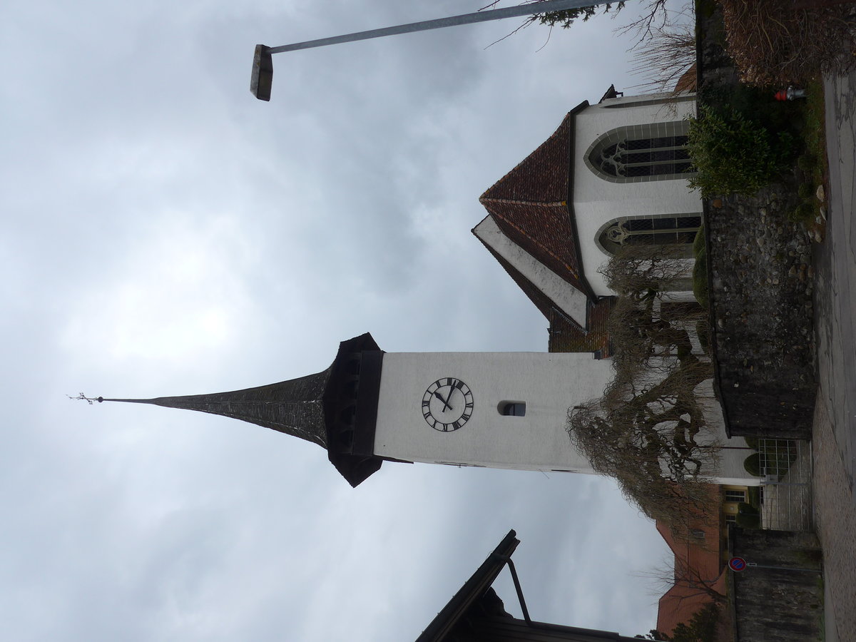 (189'852) - Die Kirche am 1. April 2018 in Kerzers