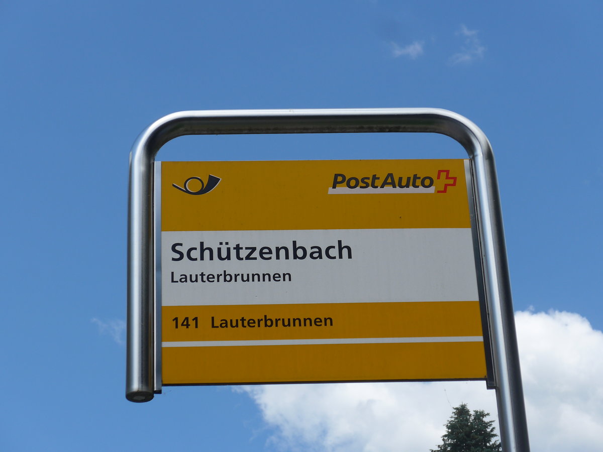 (194'422) - PostAuto-Haltestelle - Lauterbrunnen, Schtzenbach - am 25. Juni 2018