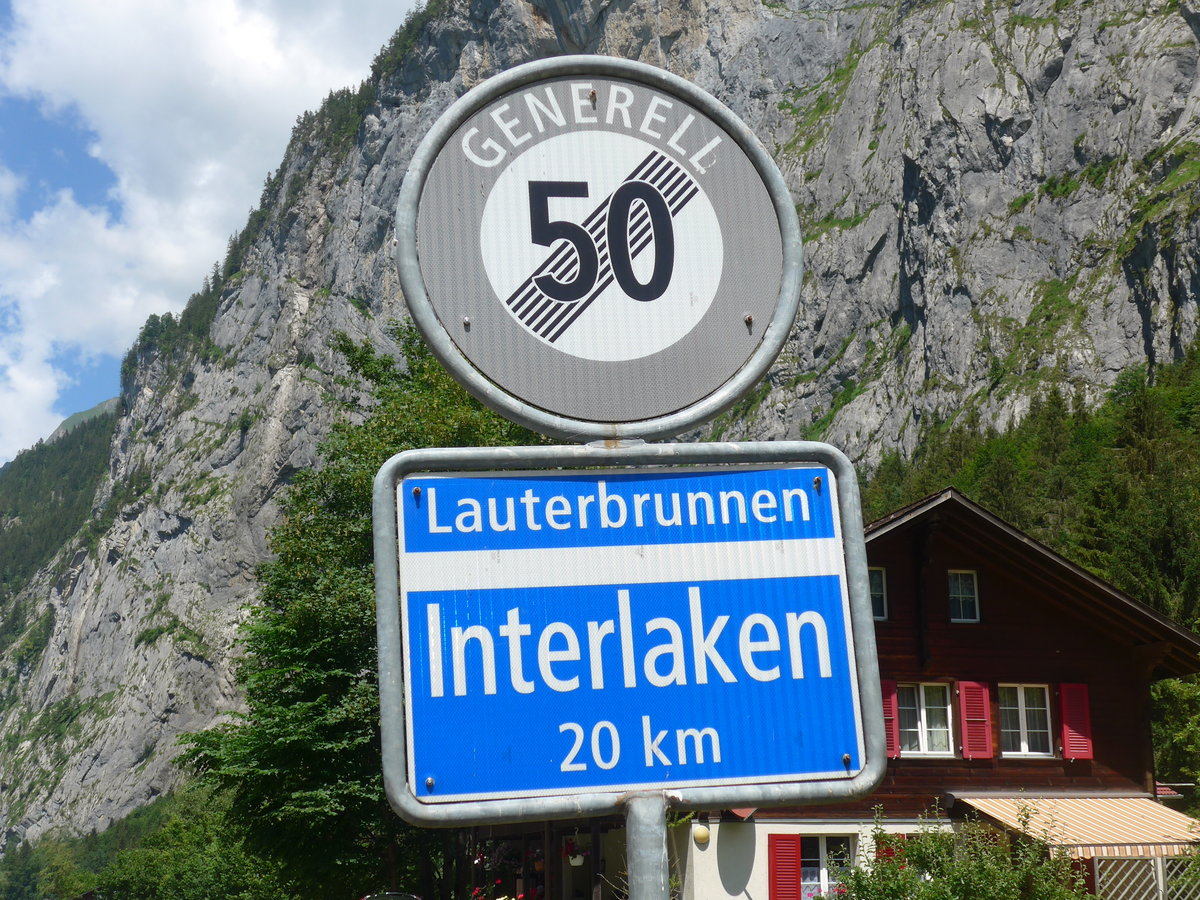 (194'433) - Ortsende von Trmmelbach mit Ende der Hchstgeschwindigkeit am 25. Juni 2018