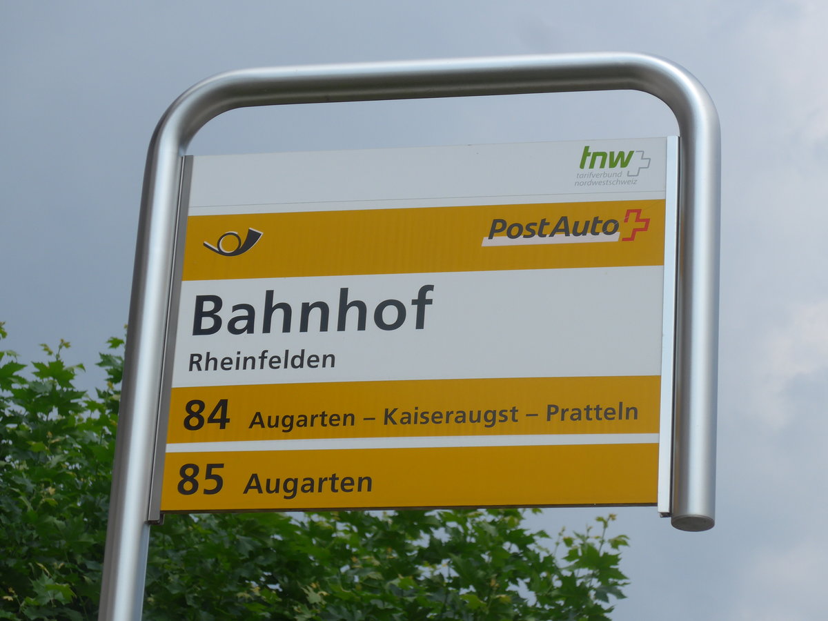 (195'144) - PostAuto-Haltestelle - Rheinfelden, Bahnhof - am 23. Juli 2018